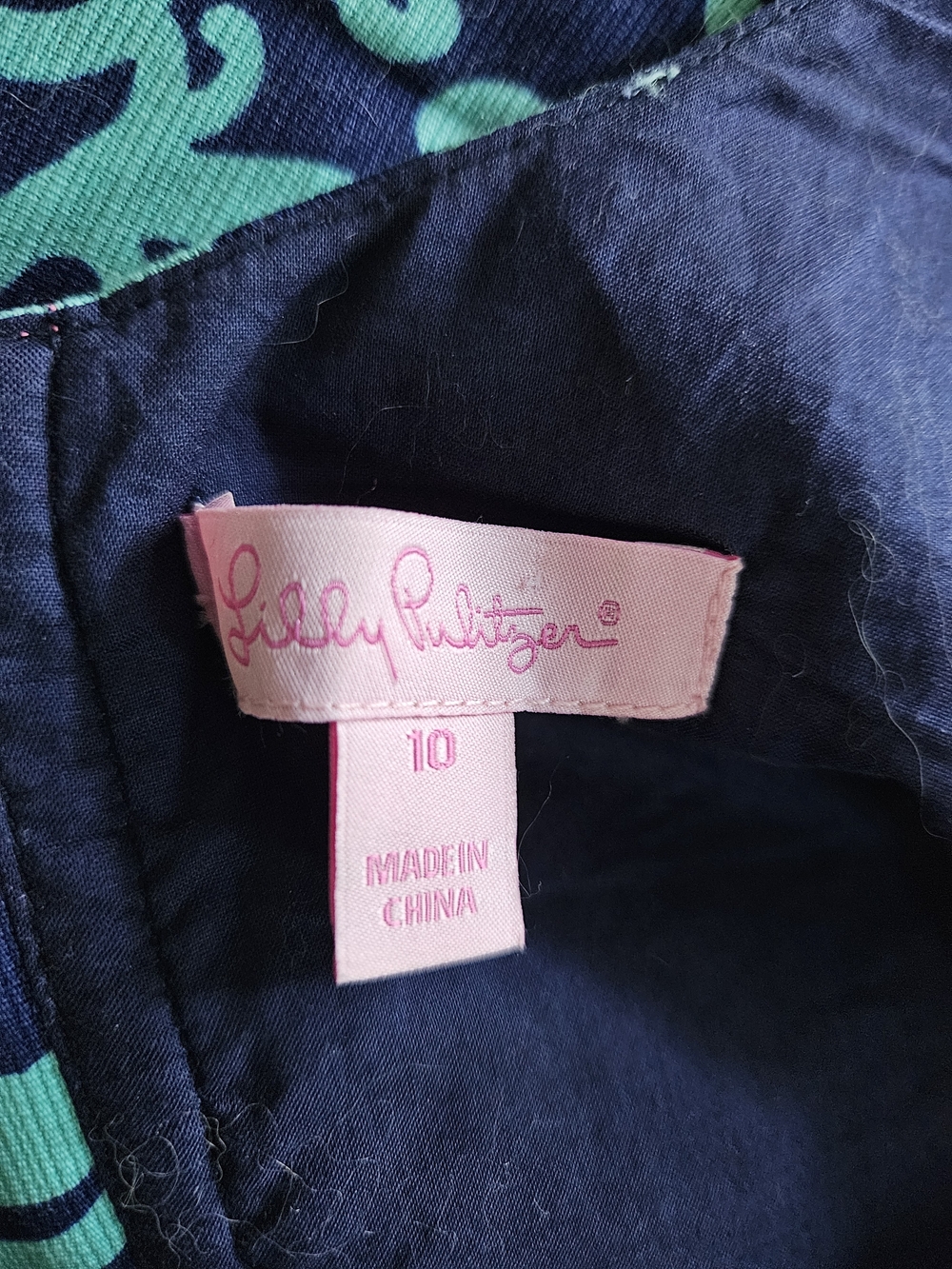 Lilly Pulitzer Navy, Teal & Hot Pink Printed Sleeveless Dress size 10 - Picture 6 of 11